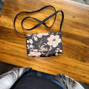 Kate Spade Navy and White Floral Crossbody Bag